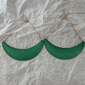 Elegant Green Crescent Earrings